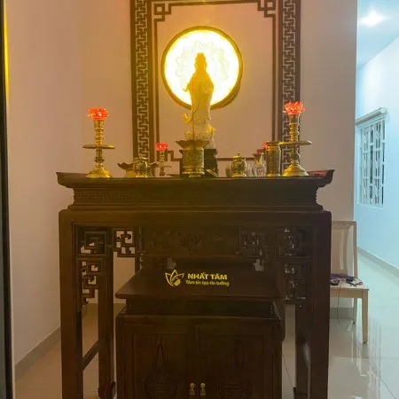 Phòng thờ Tiền Phật Hậu Linh gỗ Hương đẹp - BD1010