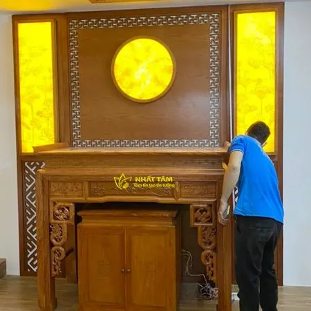 Bàn thờ gia tiên gỗ Hương trang trọng - BD1011