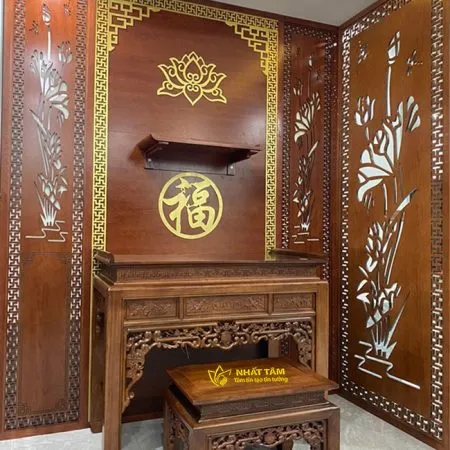 Mẫu Bàn Thờ Đứng Như Ý Lịch Sự, Trang Nghiêm - BD1012