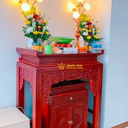 Bàn thờ chung cư hiện đại có tủ tiện lợi - BD1019