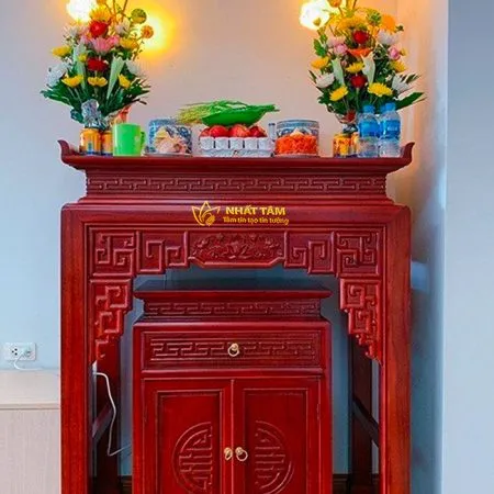 Bàn thờ chung cư hiện đại có tủ tiện lợi - BD1019