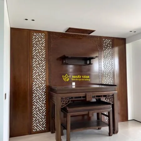 Bàn Thờ Chung Cư Hiện Đại Màu Nâu Gỗ Đẹp - BD1022