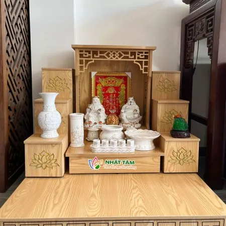 Bộ bàn thờ tài địa hiện đại, bục tam cấp và kệ thờ - BTTT3004