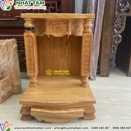 Bàn thờ thần tài thổ địa màu sáng sồi - BTTT3007