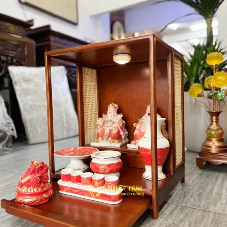 Bàn Thần Tài Gỗ Sồi Phong Cách Nhật - BTTT3012