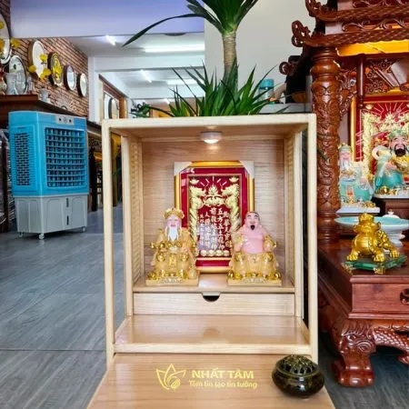 Bàn Thần Tài Gỗ Sồi Phong Cách Nhật - BTTT3012