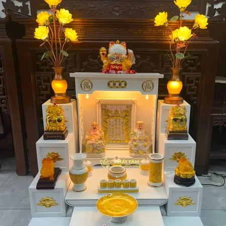 Bàn thờ thần tài thổ địa kim tiền hợp mệnh Kim - BTTT3013
