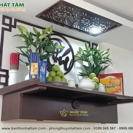 Bàn thờ treo có tủ kéo chữ Thọ - BTT5010