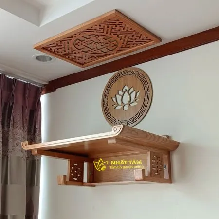 Bàn thờ treo gỗ sồi hiện đại - BTTT5014