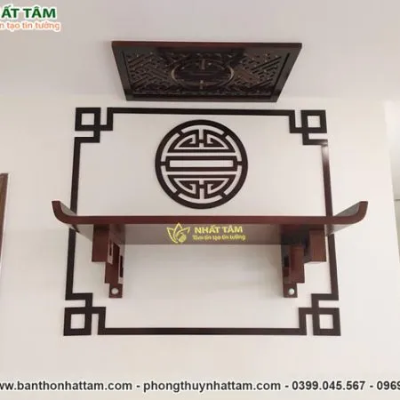 Bàn thờ treo tường gỗ sồi thiết kế tiện lợi - BTT5022