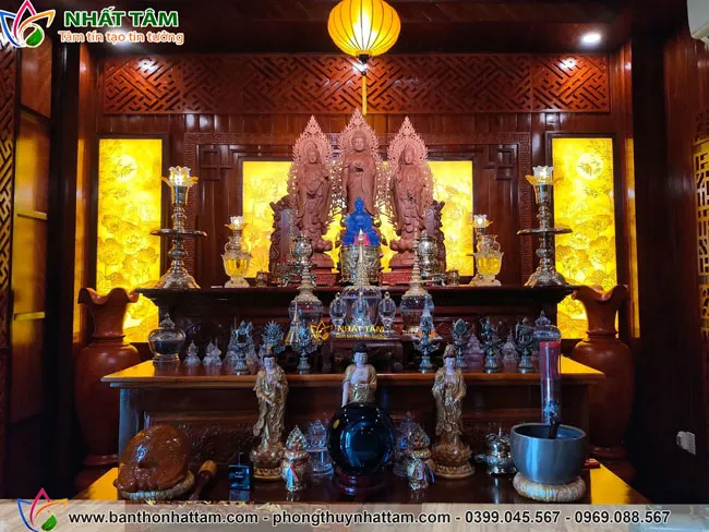  Tranh trúc chỉ phòng thờ hoa sen cao cấp - TTC2009