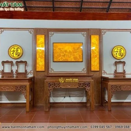 Tranh trúc chỉ phòng thờ hoa sen cao cấp - TTC2009