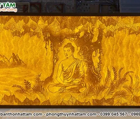 Tranh trúc chỉ Đức Phật Thích Ca Mâu Ni tôn nghiêm - TTC2010