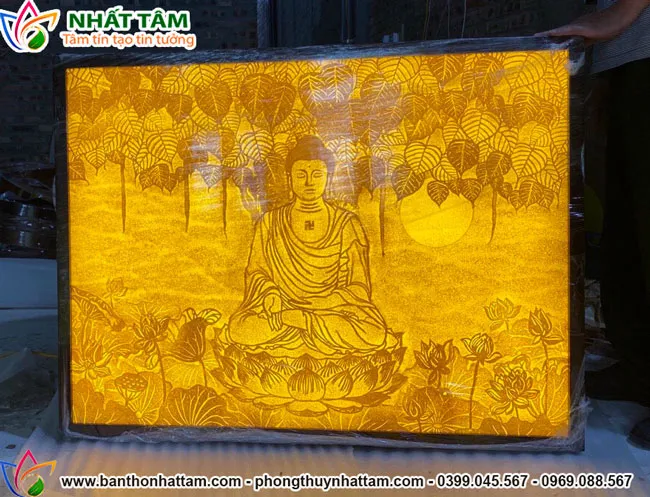 Tranh trúc chỉ phòng thờ Đức Phật A Di Đà - TTC2011