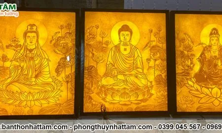 Tranh trúc chỉ phòng thờ Đức Phật A Di Đà - TTC2011