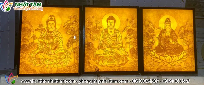 Tranh trúc chỉ phòng thờ Đức Phật A Di Đà - TTC2011