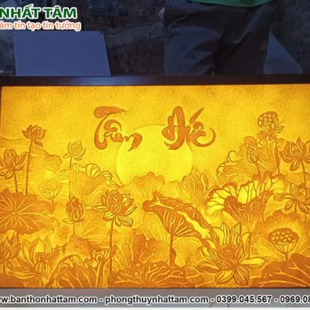 Tranh trúc chỉ hoa sen Tâm Phúc - TTC2012