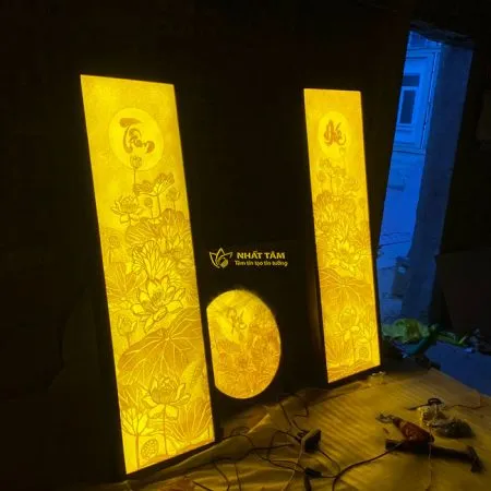 Tranh trúc chỉ hoa sen Tâm Phúc - TTC2012