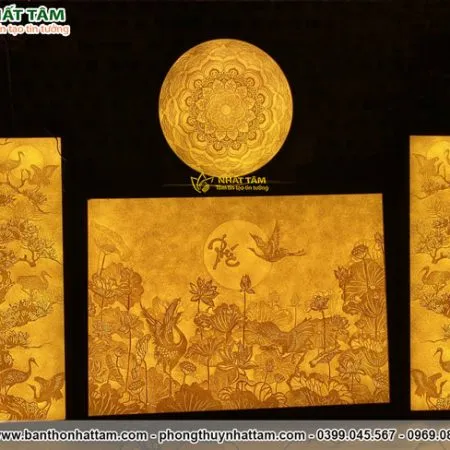 Bộ 4 tranh trúc chỉ phòng thờ cao cấp - TTC2014
