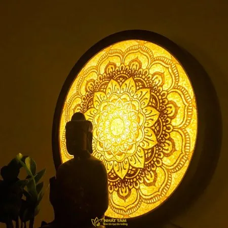 Tranh trúc chỉ Mandala tròn mẫu - TTC2015