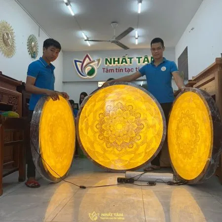Tranh trúc chỉ Mandala tròn mẫu - TTC2015