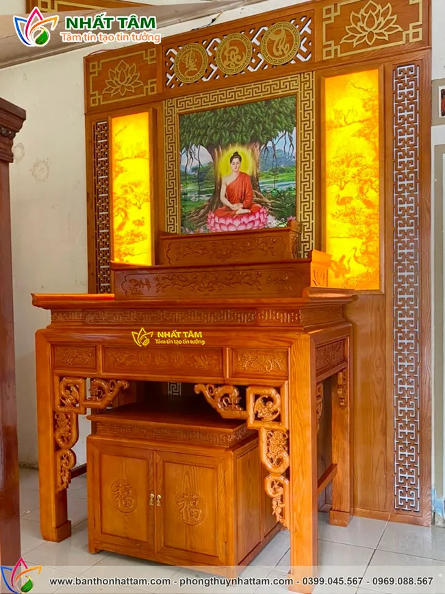Bàn Thờ Phật Tam Cấp Trang Nghiêm - BD1027