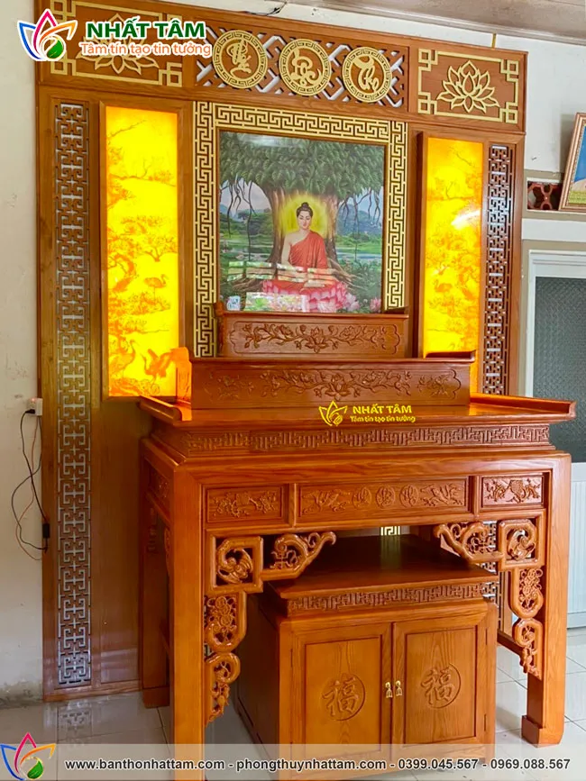 Bàn Thờ Phật Tam Cấp Trang Nghiêm - BD1027