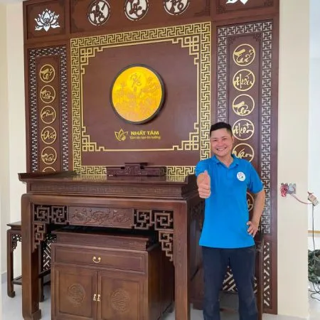 Bàn thờ Gia tiên Triện Sen sang trọng - BD1030