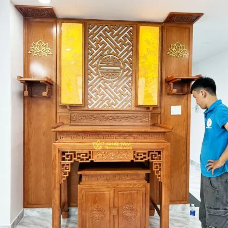 Bàn thờ gia tiên gỗ cao cấp sang trọng - BD1033