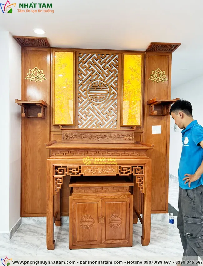 Bàn thờ gia tiên gỗ cao cấp sang trọng - BD1033