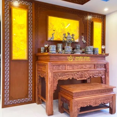 Thi công dự án bàn thờ đứng gia tiên tại Hương Thọ - Huế